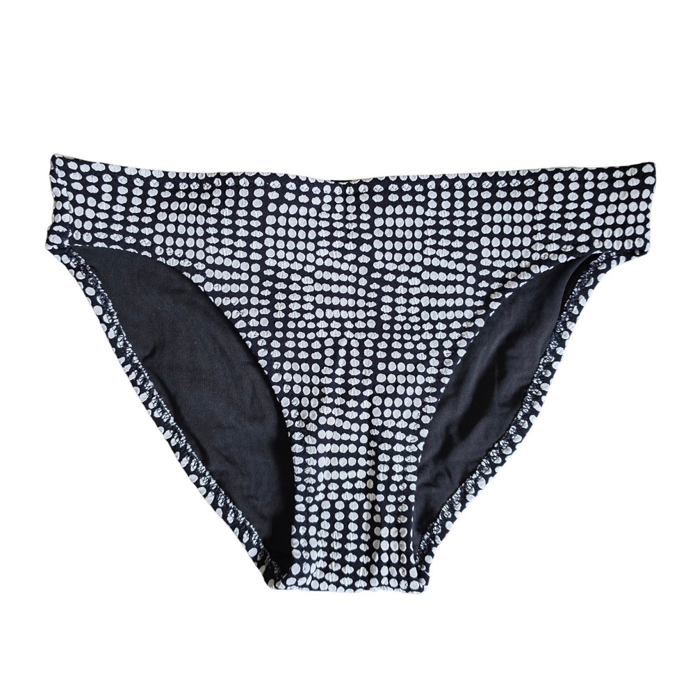 Aerie Womens Polka‎ Dot Bikini Bottom Black White Textured XS 0751-1753-3235